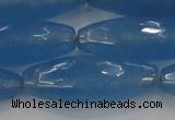 CCN1725 15.5 inches 14*40mm faceted rice candy jade beads