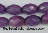 CCN181 15.5 inches 13*18mm faceted rice candy jade beads