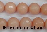 CCN1815 15 inches 14mm faceted round candy jade beads wholesale