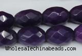 CCN182 15.5 inches 13*18mm faceted rice candy jade beads