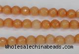 CCN1821 15 inches 6mm faceted round candy jade beads wholesale