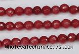 CCN1841 15 inches 6mm faceted round candy jade beads wholesale