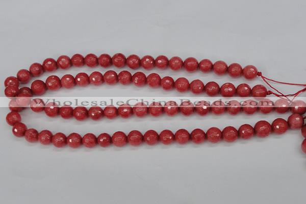 CCN1843 15 inches 10mm faceted round candy jade beads wholesale