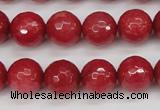 CCN1844 15 inches 12mm faceted round candy jade beads wholesale