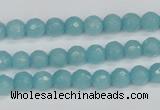 CCN1861 15 inches 6mm faceted round candy jade beads wholesale