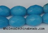 CCN187 15.5 inches 13*18mm faceted rice candy jade beads