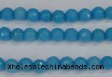 CCN1871 15 inches 6mm faceted round candy jade beads wholesale