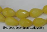 CCN190 15.5 inches 10*14mm faceted teardrop candy jade beads