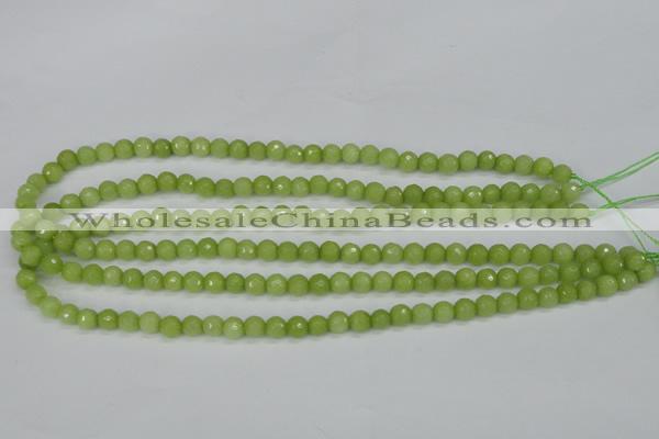 CCN1901 15 inches 6mm faceted round candy jade beads wholesale