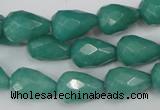 CCN193 15.5 inches 10*14mm faceted teardrop candy jade beads