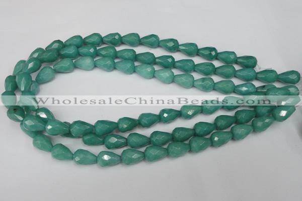 CCN193 15.5 inches 10*14mm faceted teardrop candy jade beads