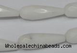 CCN197 15.5 inches 10*30mm faceted teardrop candy jade beads