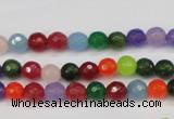 CCN1981 15 inches 6mm faceted round candy jade beads wholesale