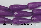 CCN200 15.5 inches 9*22mm faceted teardrop candy jade beads