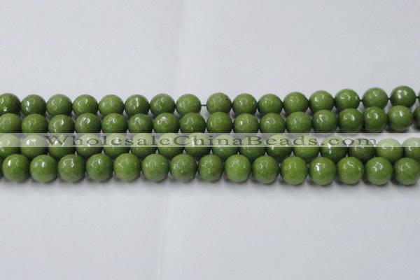 CCN2040 15 inches 12mm faceted round candy jade beads wholesale