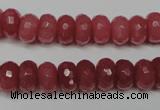 CCN2127 15.5 inches 6*10mm faceted rondelle candy jade beads