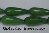 CCN2151 15.5 inches 10*25mm faceted teardrop candy jade beads