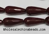 CCN2154 15.5 inches 10*25mm faceted teardrop candy jade beads