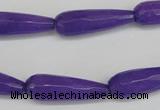 CCN2170 15.5 inches 8*25mm faceted teardrop candy jade beads