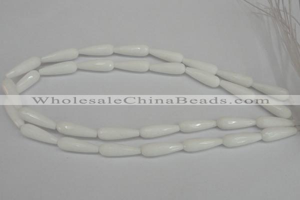 CCN2176 15.5 inches 8*25mm faceted teardrop candy jade beads