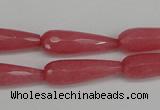 CCN2180 15.5 inches 8*25mm faceted teardrop candy jade beads