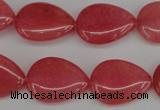 CCN2186 15.5 inches 15*20mm flat teardrop candy jade beads