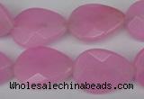 CCN2190 15.5 inches 15*20mm faceted flat teardrop candy jade beads