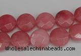 CCN2231 15.5 inches 12mm faceted coin candy jade beads wholesale