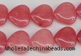 CCN2240 15.5 inches 15*15mm heart candy jade beads wholesale