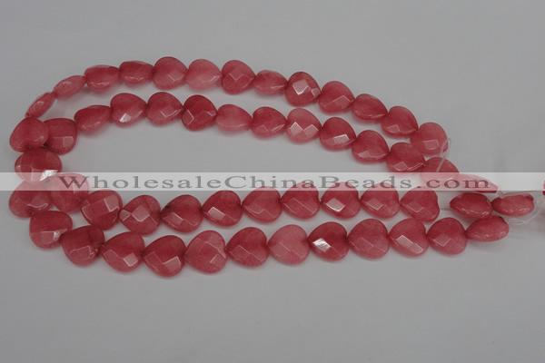 CCN2244 15.5 inches 15*15mm faceted heart candy jade beads wholesale