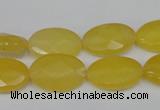 CCN226 15.5 inches 12*18mm faceted oval candy jade beads