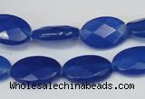 CCN231 15.5 inches 12*18mm faceted oval candy jade beads