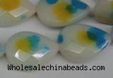 CCN2325 15.5 inches 18*25mm faceted flat teardrop candy jade beads