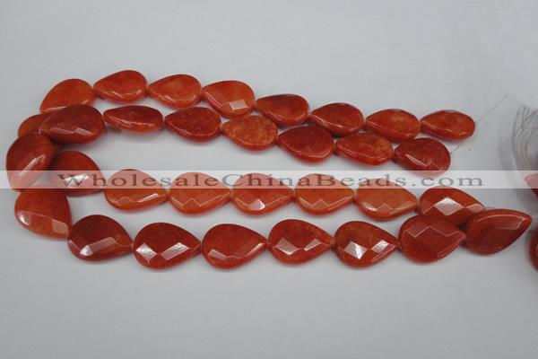 CCN2328 15.5 inches 18*25mm faceted flat teardrop candy jade beads