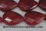 CCN2329 15.5 inches 18*25mm faceted flat teardrop candy jade beads