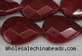 CCN2330 15.5 inches 18*25mm faceted flat teardrop candy jade beads