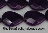 CCN2331 15.5 inches 18*25mm faceted flat teardrop candy jade beads