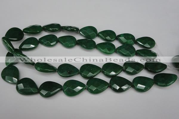 CCN2332 15.5 inches 18*25mm faceted flat teardrop candy jade beads