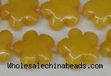 CCN2340 15.5 inches 20mm carved flower candy jade beads wholesale