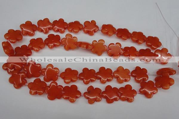 CCN2343 15.5 inches 20mm carved flower candy jade beads wholesale