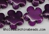 CCN2345 15.5 inches 20mm carved flower candy jade beads wholesale