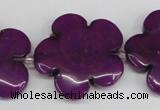 CCN2355 15.5 inches 30mm carved flower candy jade beads wholesale