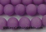 CCN2402 15.5 inches 4mm round matte candy jade beads wholesale