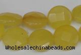 CCN241 15.5 inches 15mm faceted coin candy jade beads wholesale