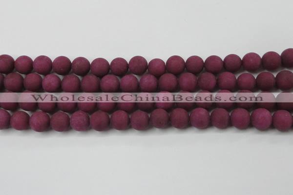 CCN2485 15.5 inches 12mm round matte candy jade beads wholesale