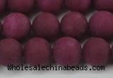 CCN2505 15.5 inches 14mm round matte candy jade beads wholesale