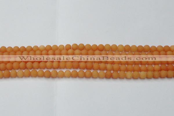 CCN2515 15.5 inches 4mm round matte candy jade beads wholesale