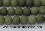 CCN2544 15.5 inches 6mm round matte candy jade beads wholesale