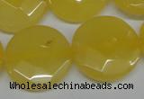 CCN260 15.5 inches 25mm faceted coin candy jade beads wholesale