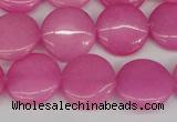 CCN2600 15.5 inches 18mm flat round candy jade beads wholesale